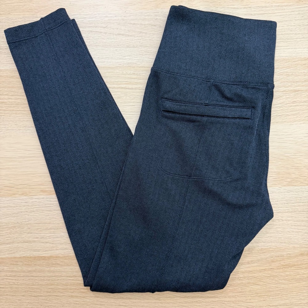 Athleta Delancey Navy Herringbone Tight Small High Waist Office Athleisure
